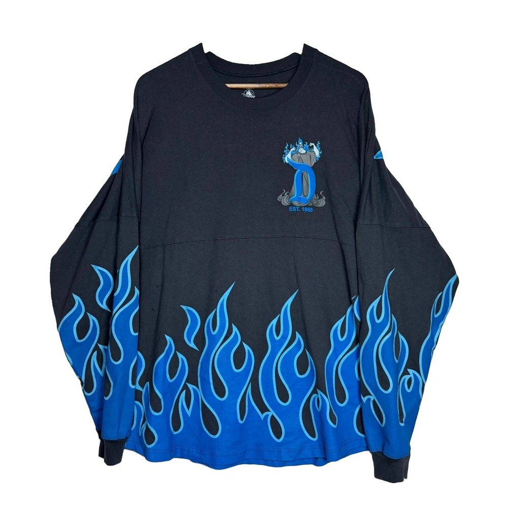 Disneyland Resort Hades Spirit Jersey Men XL Black Cotton Graphic Print Pullover